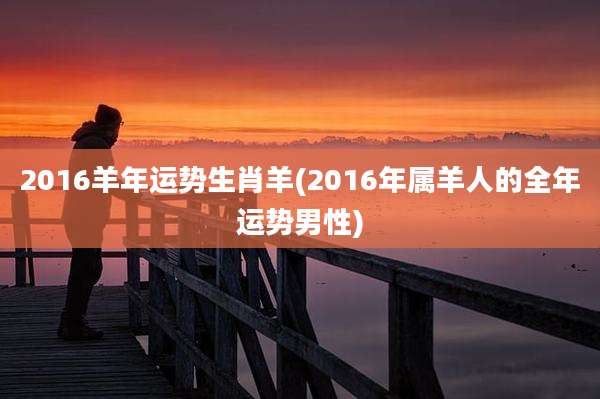 2016羊年运势生肖羊(2016年属羊人的全年运势男性)