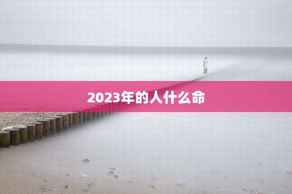 2023年的人什么命