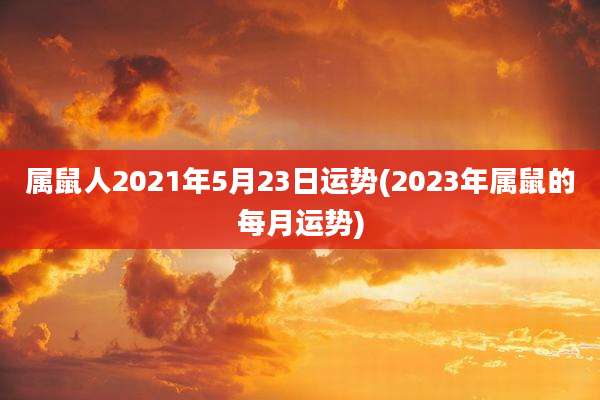 属鼠人2021年5月23日运势(2023年属鼠的每月运势)