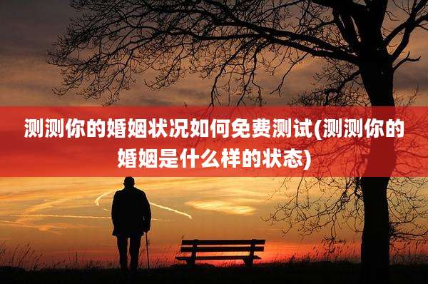 测测你的婚姻状况如何免费测试(测测你的婚姻是什么样的状态)