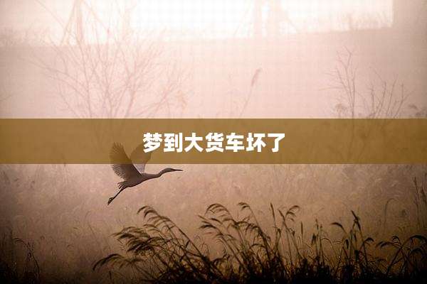 梦到大货车坏了