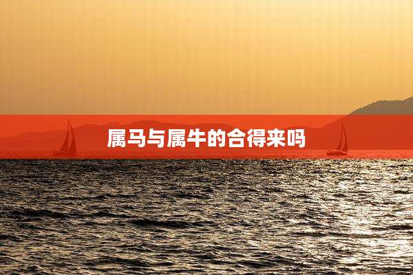 属马与属牛的合得来吗