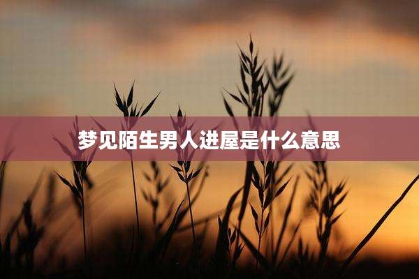 梦见陌生男人进屋是什么意思