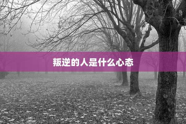 叛逆的人是什么心态
