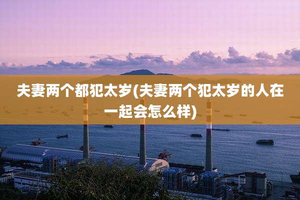夫妻两个都犯太岁(夫妻两个犯太岁的人在一起会怎么样)