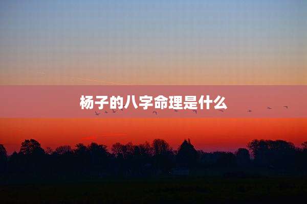 杨子的八字命理是什么