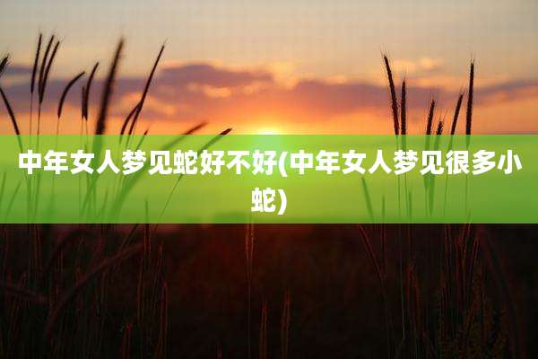 中年女人梦见蛇好不好(中年女人梦见很多小蛇)
