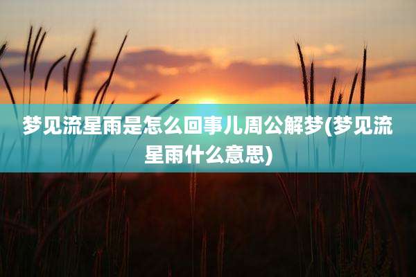 梦见流星雨是怎么回事儿周公解梦(梦见流星雨什么意思)