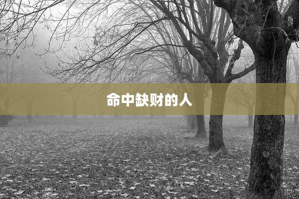 命中缺财的人