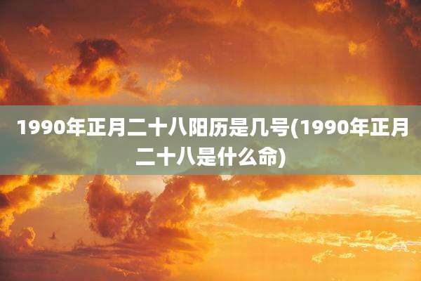 1990年正月二十八阳历是几号(1990年正月二十八是什么命)