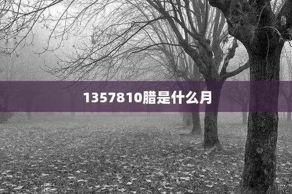 1357810腊是什么月