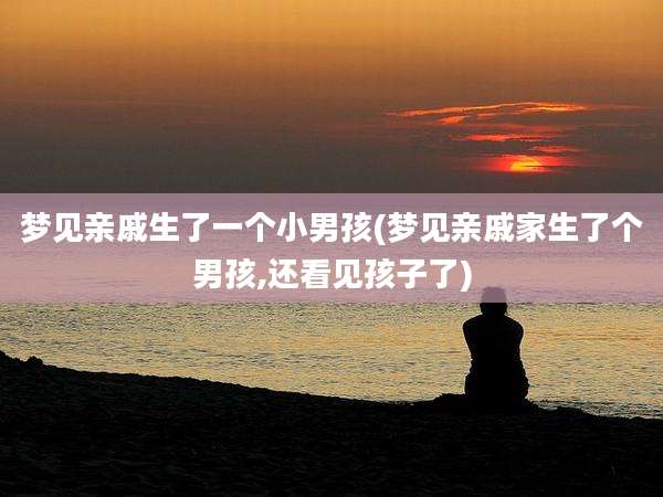 梦见亲戚生了一个小男孩(梦见亲戚家生了个男孩,还看见孩子了)