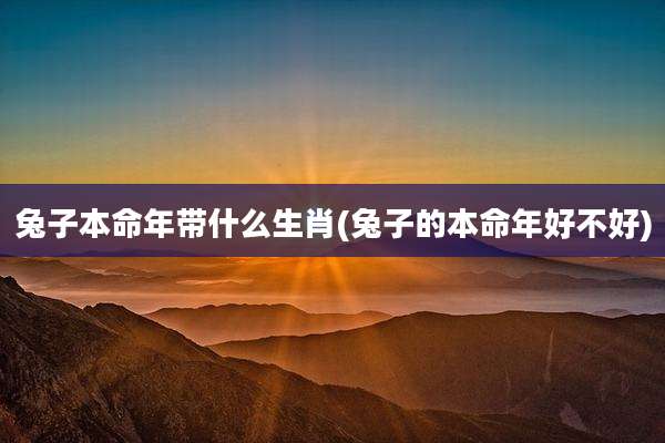 兔子本命年带什么生肖(兔子的本命年好不好)