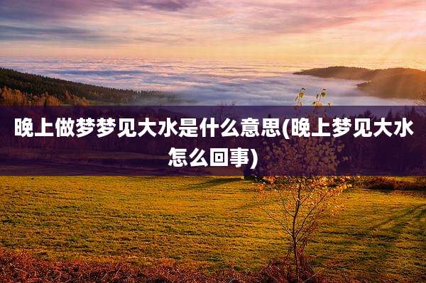 晚上做梦梦见大水是什么意思(晚上梦见大水怎么回事)
