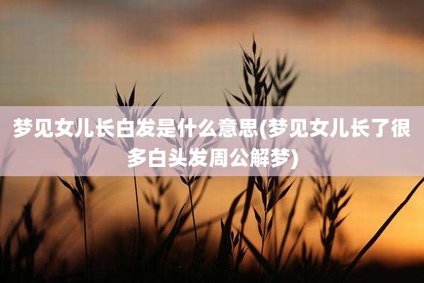 梦见女儿长白发是什么意思(梦见女儿长了很多白头发周公解梦)