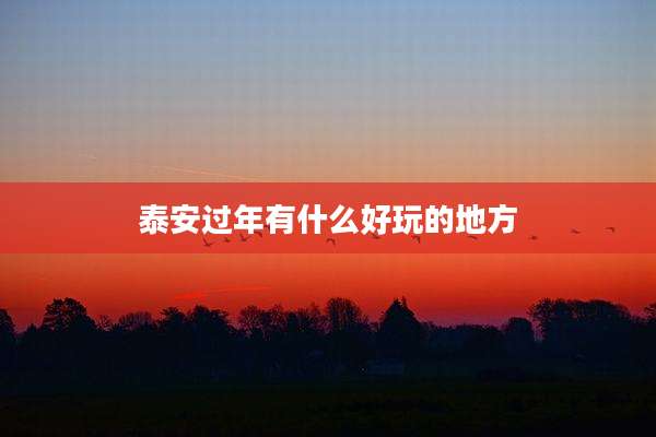 泰安过年有什么好玩的地方