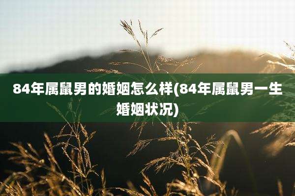 84年属鼠男的婚姻怎么样(84年属鼠男一生婚姻状况)