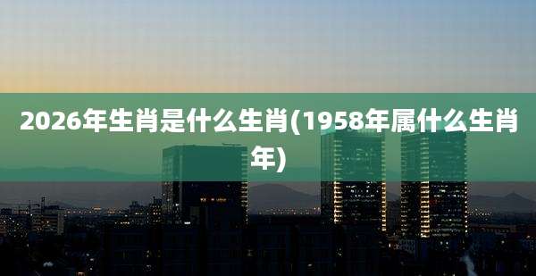 2026年生肖是什么生肖(1958年属什么生肖年)