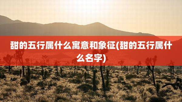 甜的五行属什么寓意和象征(甜的五行属什么名字)
