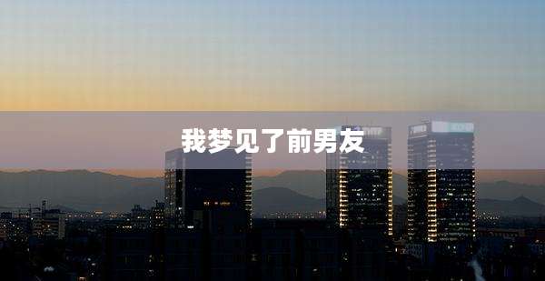我梦见了前男友