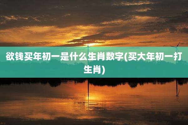欲钱买年初一是什么生肖数字(买大年初一打生肖)