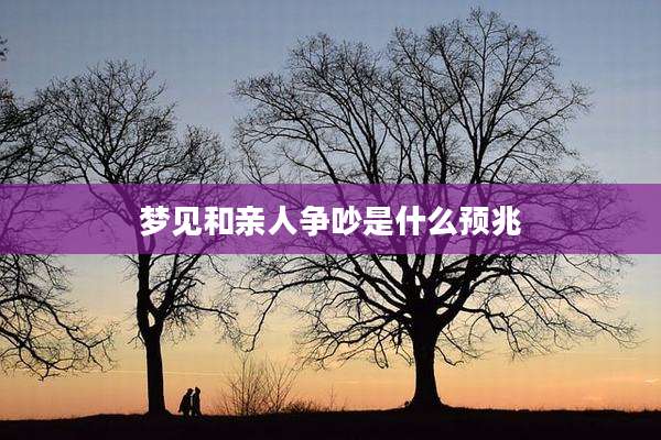 梦见和亲人争吵是什么预兆