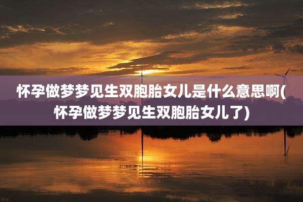 怀孕做梦梦见生双胞胎女儿是什么意思啊(怀孕做梦梦见生双胞胎女儿了)
