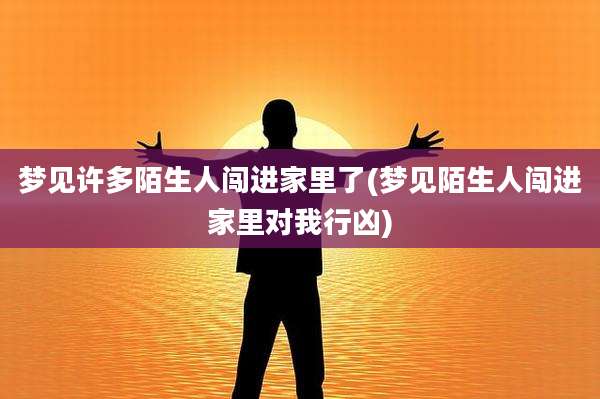 梦见许多陌生人闯进家里了(梦见陌生人闯进家里对我行凶)