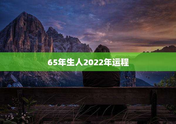 65年生人2022年运程