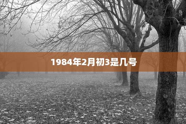 1984年2月初3是几号
