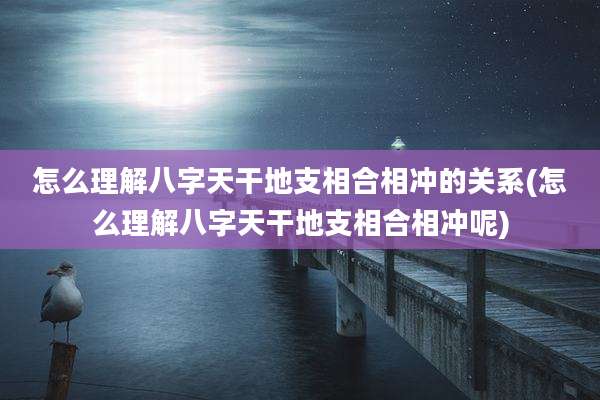 怎么理解八字天干地支相合相冲的关系(怎么理解八字天干地支相合相冲呢)