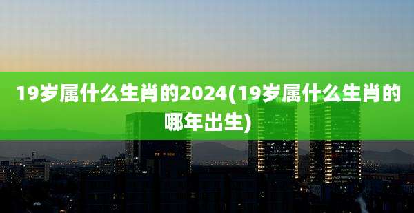 19岁属什么生肖的2024(19岁属什么生肖的哪年出生)