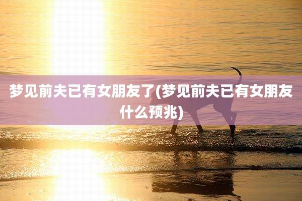 梦见前夫已有女朋友了(梦见前夫已有女朋友什么预兆)