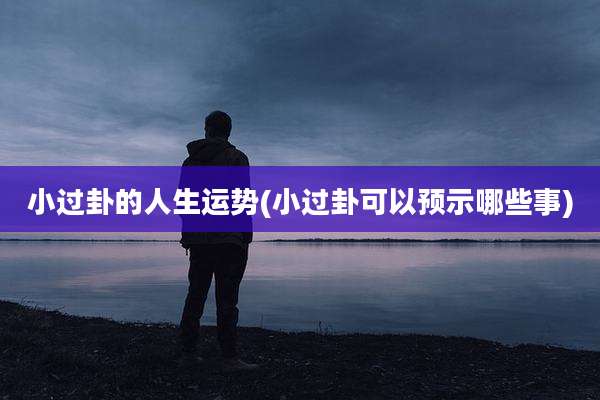 小过卦的人生运势(小过卦可以预示哪些事)