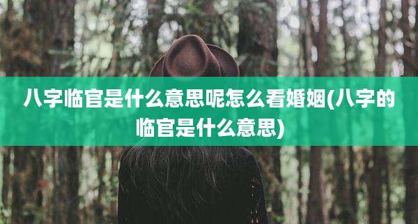八字临官是什么意思呢怎么看婚姻(八字的临官是什么意思)