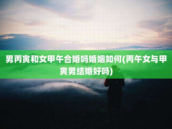 男丙寅和女甲午合婚吗婚姻如何(丙午女与甲寅男结婚好吗)