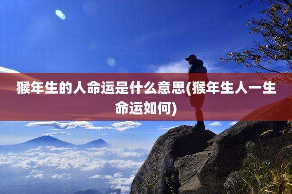 猴年生的人命运是什么意思(猴年生人一生命运如何)