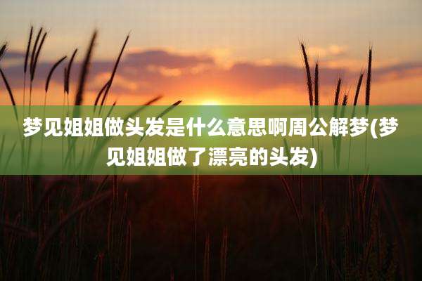 梦见姐姐做头发是什么意思啊周公解梦(梦见姐姐做了漂亮的头发)