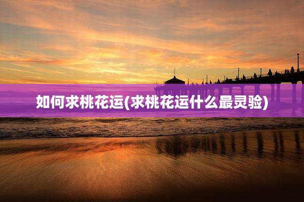 如何求桃花运(求桃花运什么最灵验)