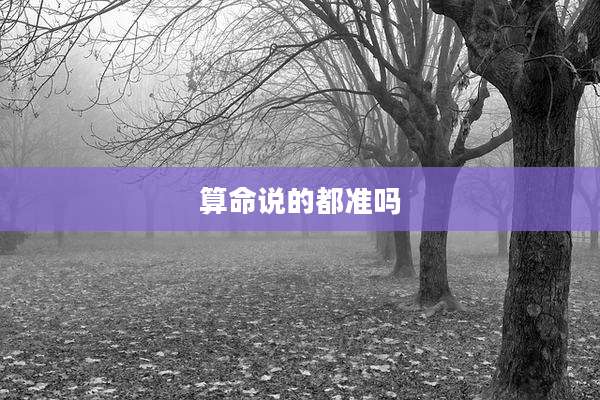 算命说的都准吗