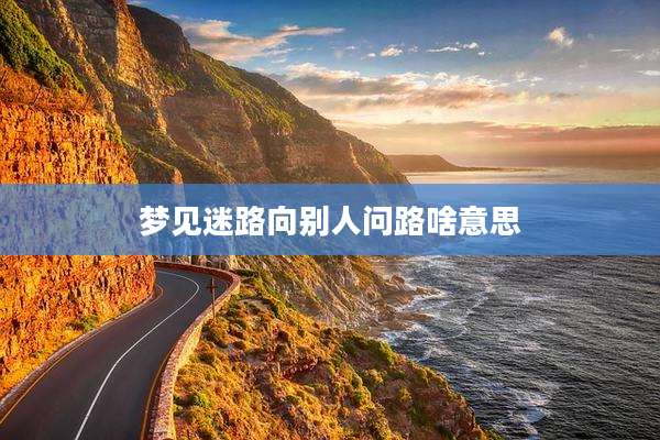 梦见迷路向别人问路啥意思