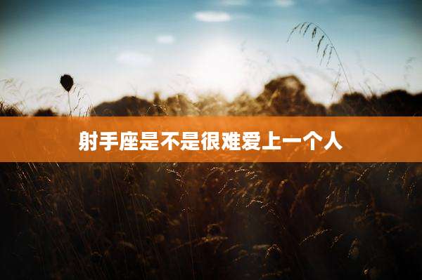 射手座是不是很难爱上一个人
