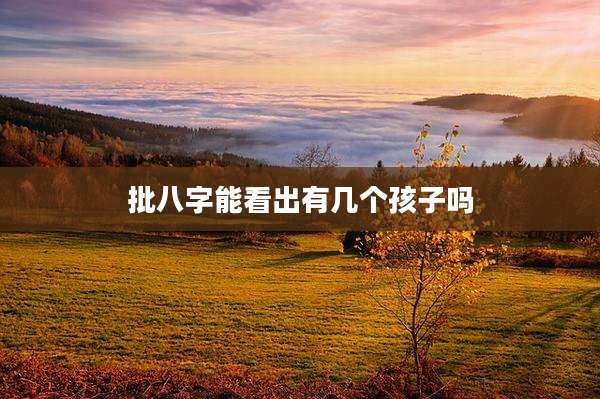 批八字能看出有几个孩子吗