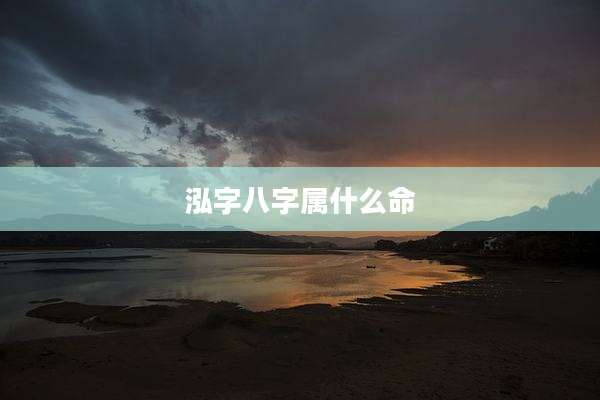 泓字八字属什么命