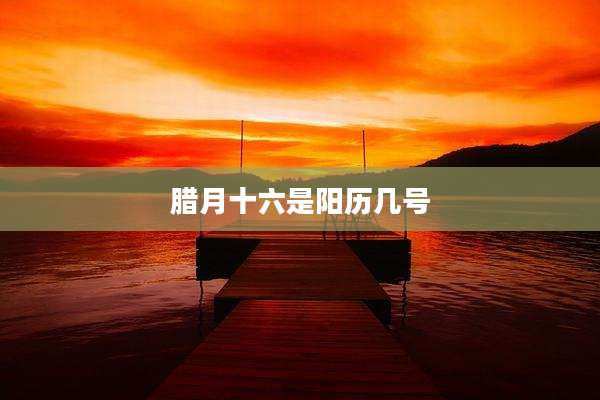 腊月十六是阳历几号