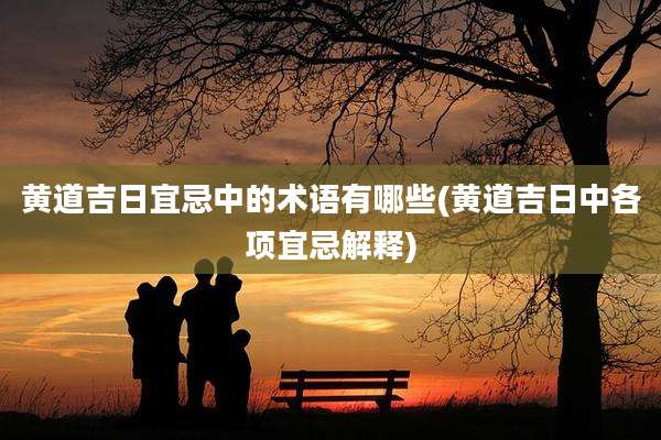 黄道吉日宜忌中的术语有哪些(黄道吉日中各项宜忌解释)