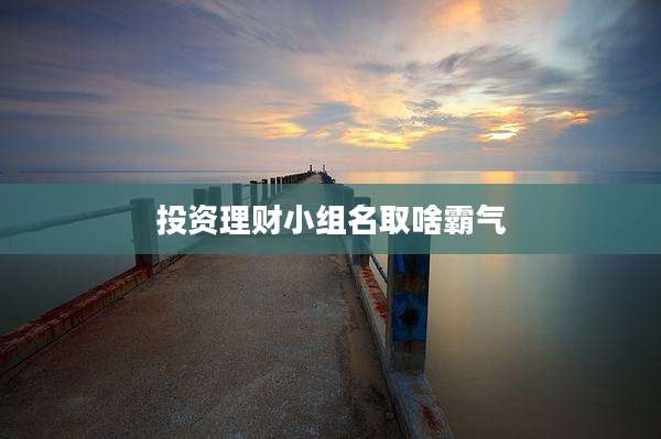 投资理财小组名取啥霸气