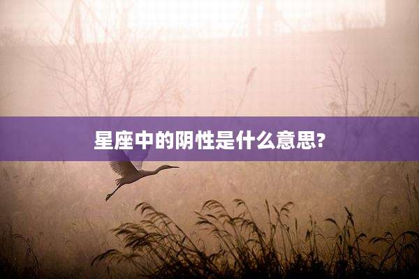 星座中的阴性是什么意思?