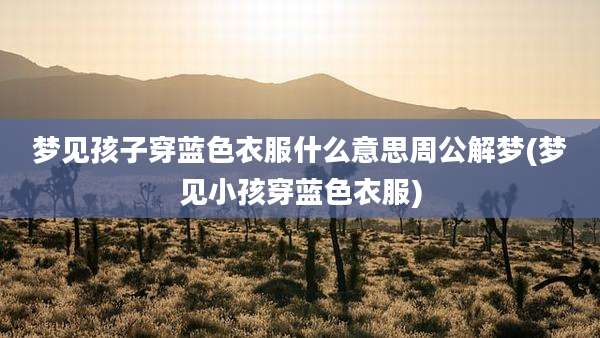 梦见孩子穿蓝色衣服什么意思周公解梦(梦见小孩穿蓝色衣服)