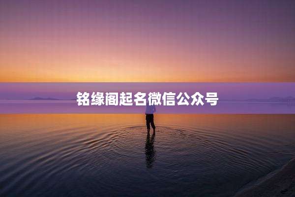铭缘阁起名微信公众号